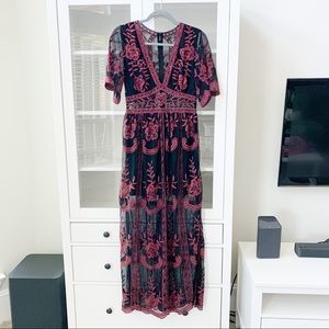 LAST ONE! Honeypunch Burgundy Dress
